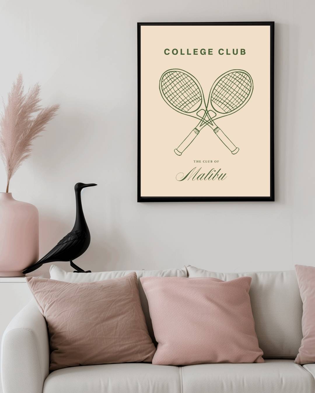 College Club gekruiste groene tennisrackets Poster