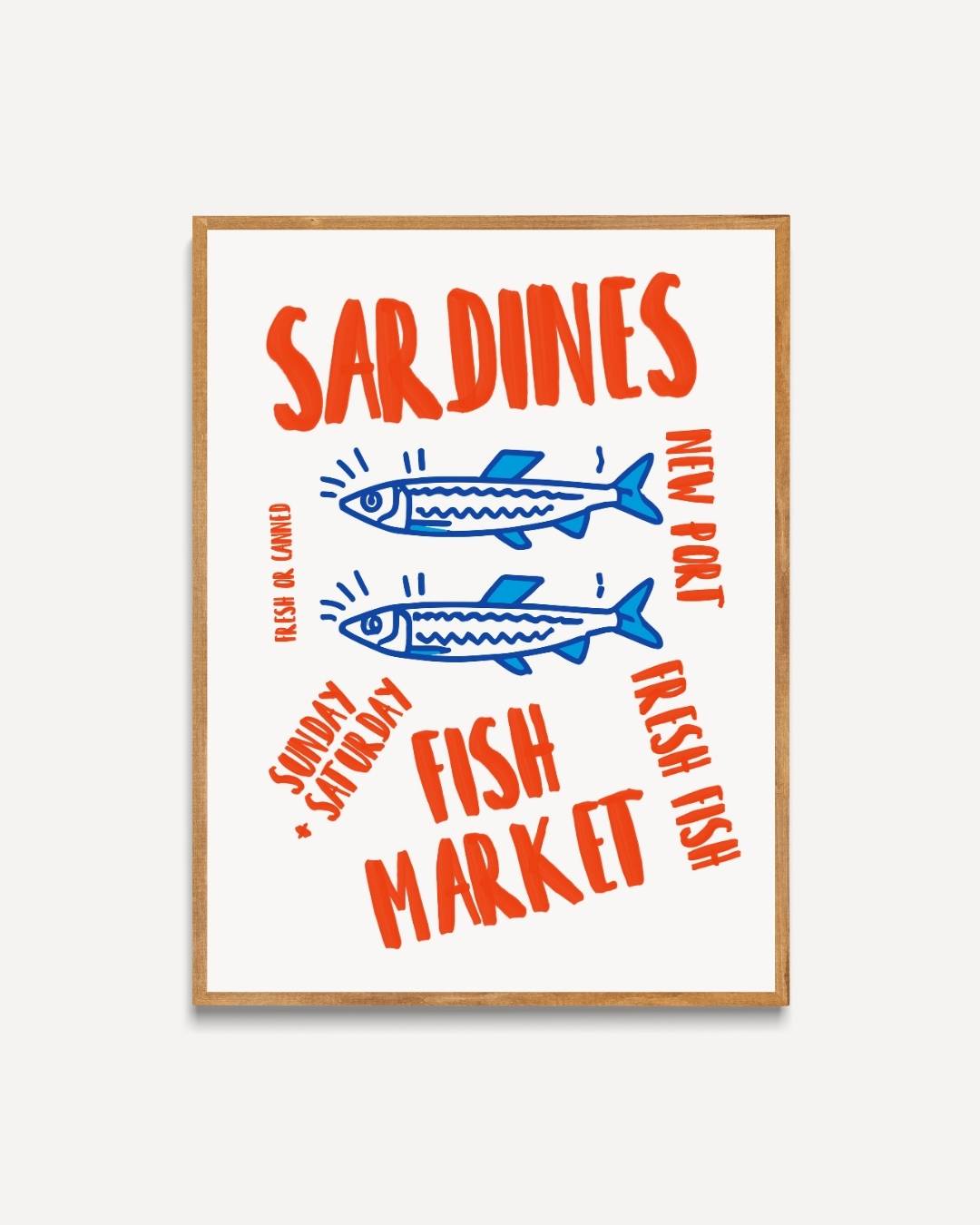 Fröhliches Fisch- und Zitronen-Poster