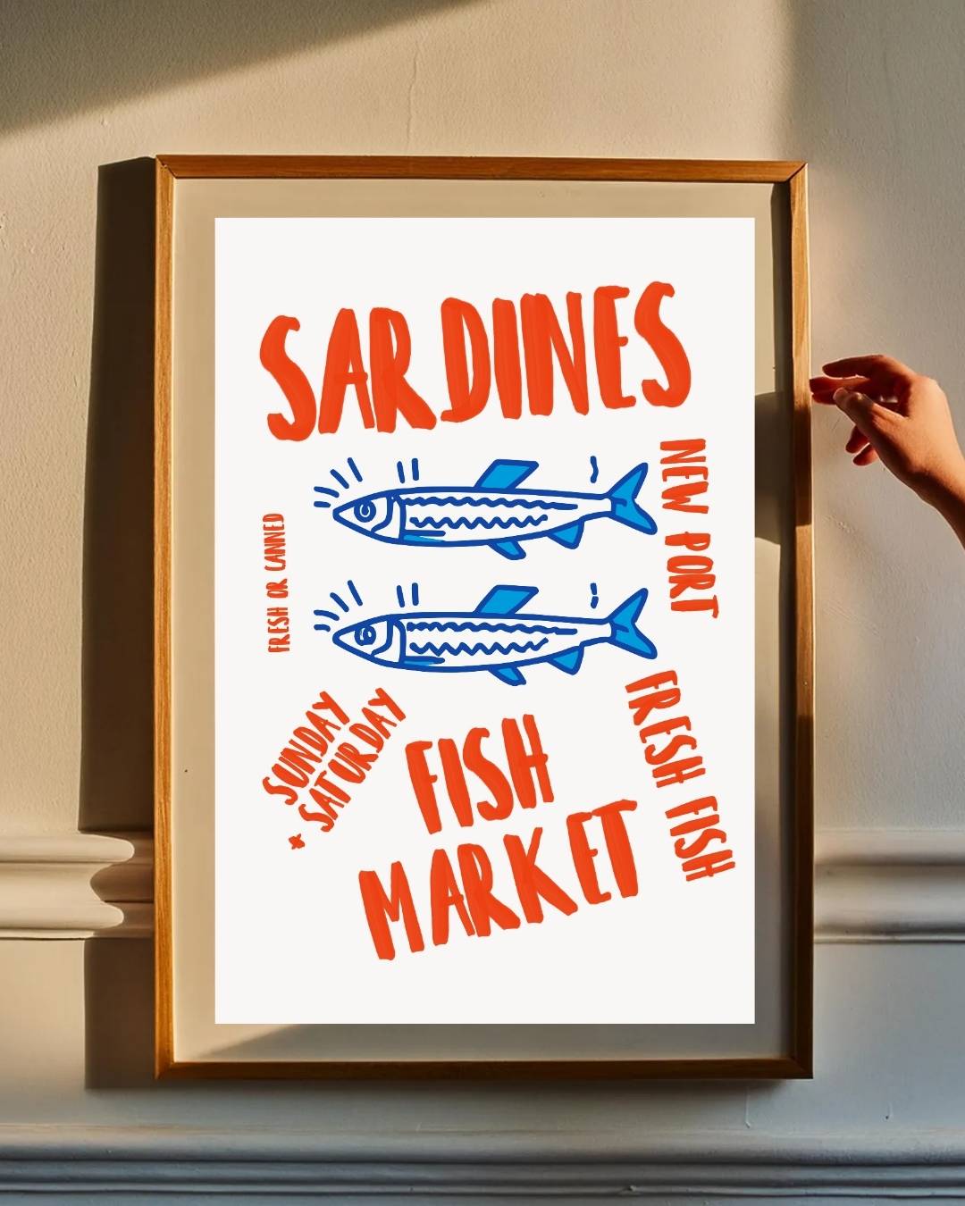 Fröhliches Fisch- und Zitronen-Poster