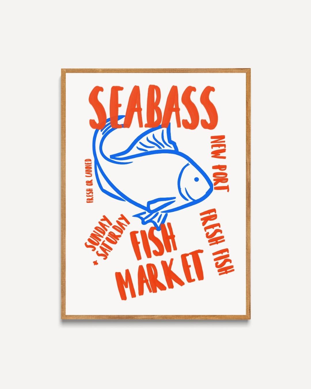 Seabass fish market Poster