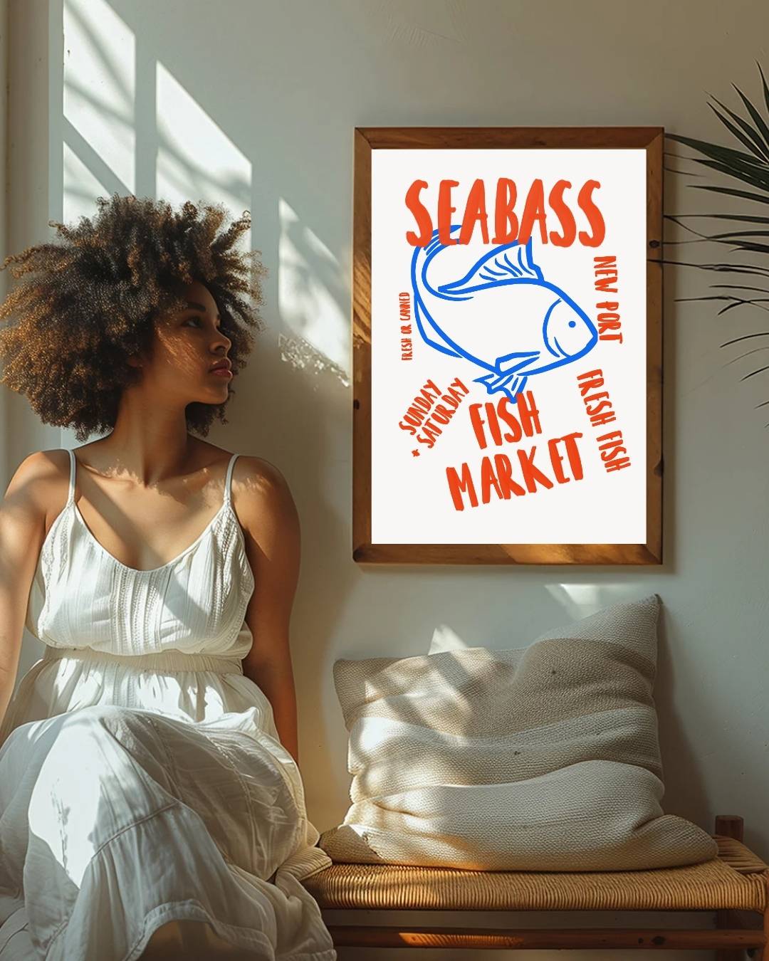 Seabass fish market Poster