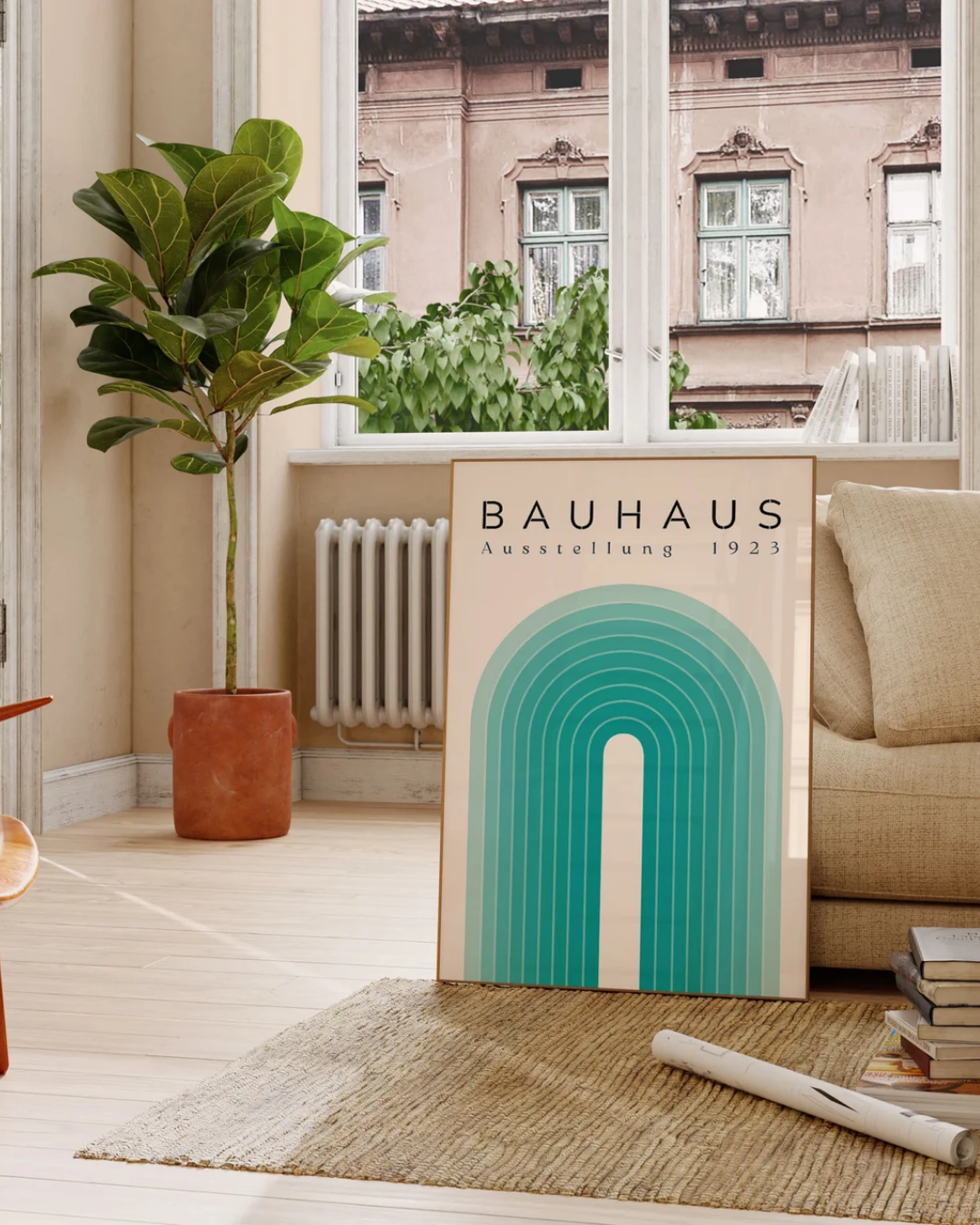 Bauhaus Green Arch Poster