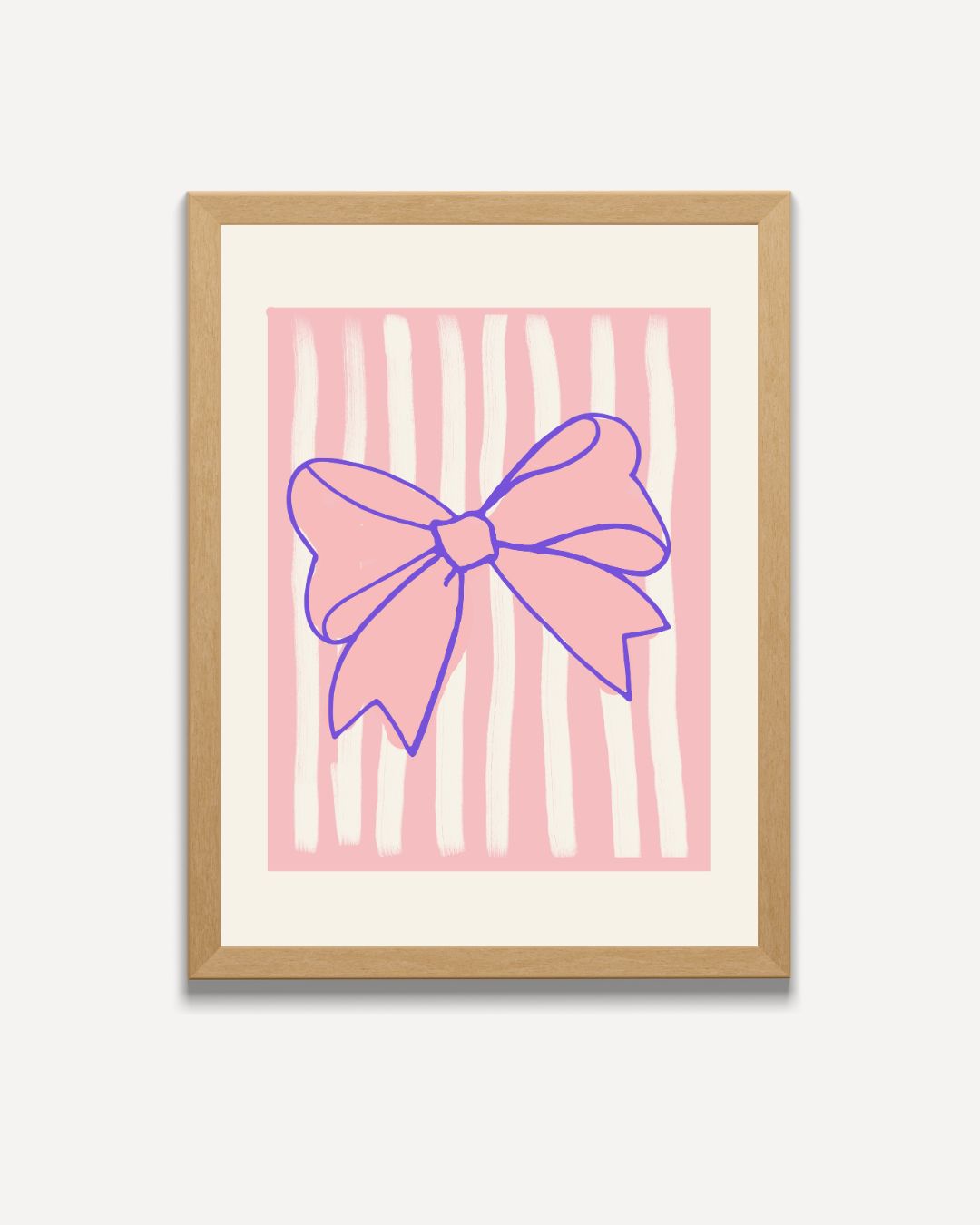 Bow on Pink Stripes Poster