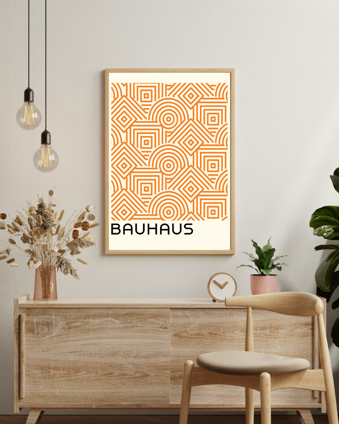 Bauhaus Labyrinth Orange Poster