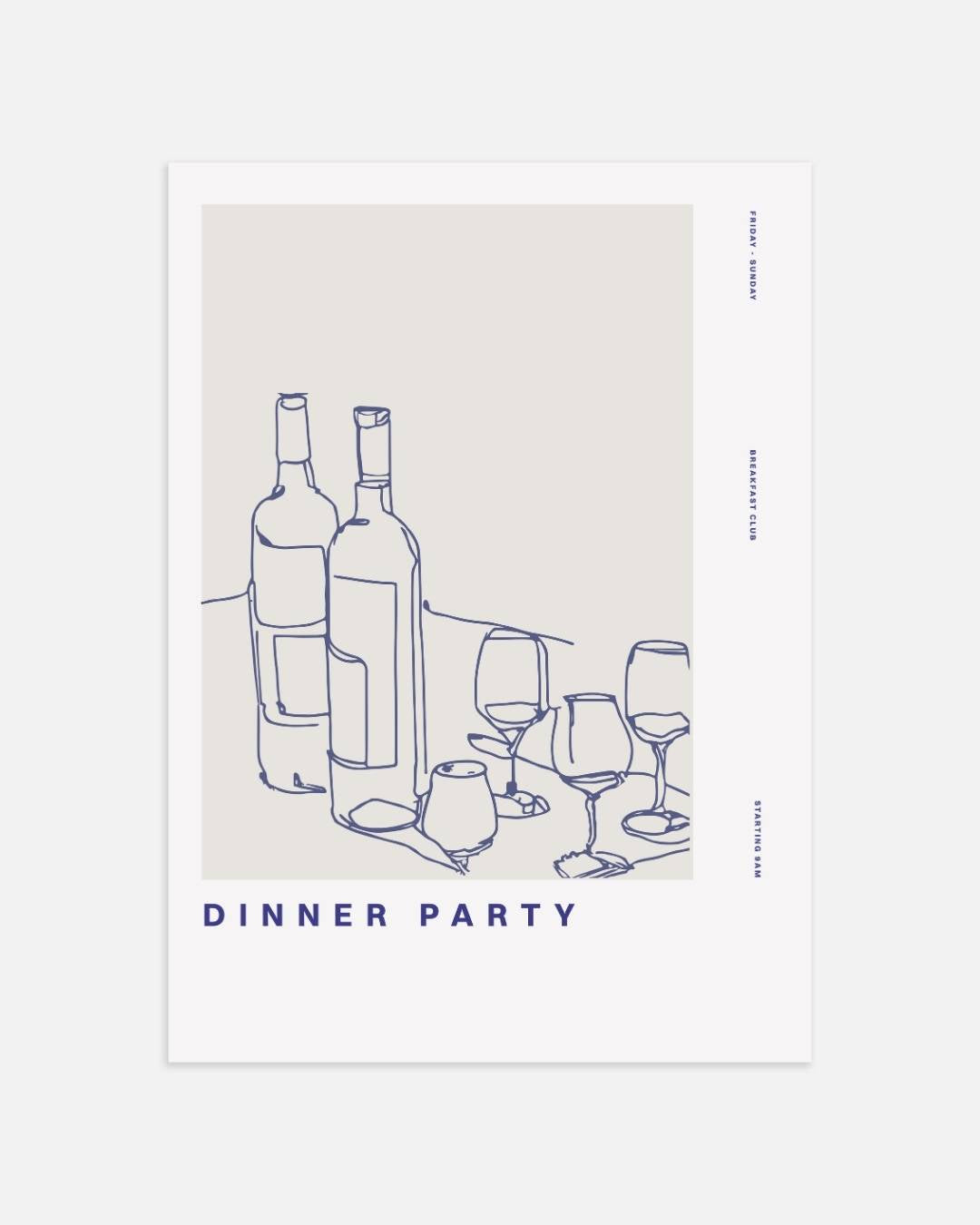 Dinner party wijnflessen Poster