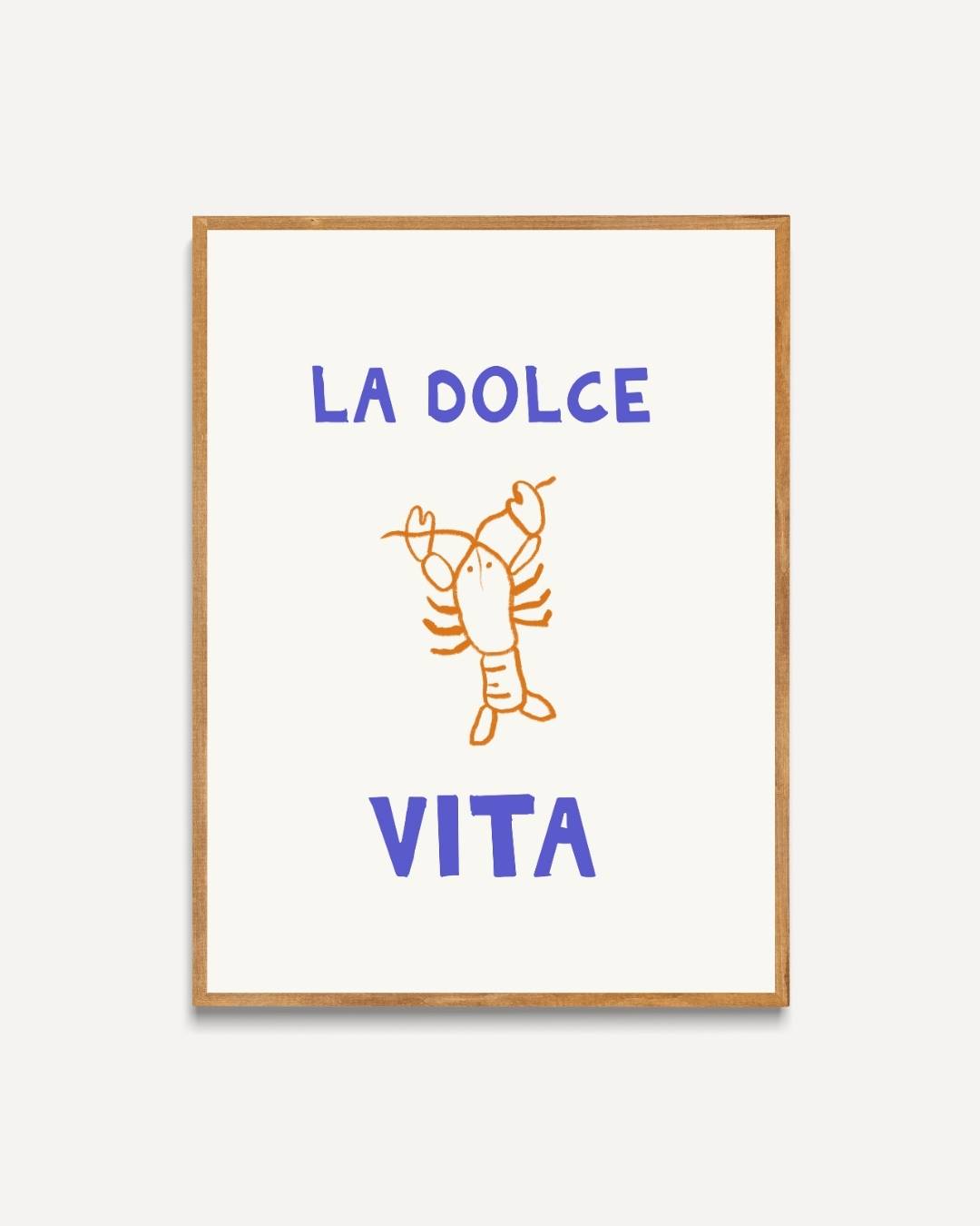 La Dolce Vita oranje kreeft Poster