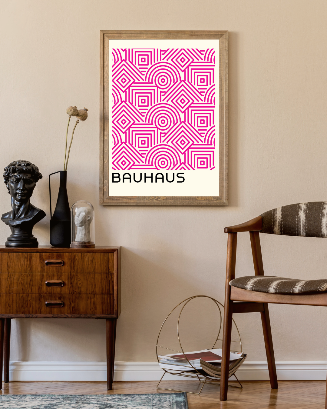 Bauhaus Pink Maze Poster