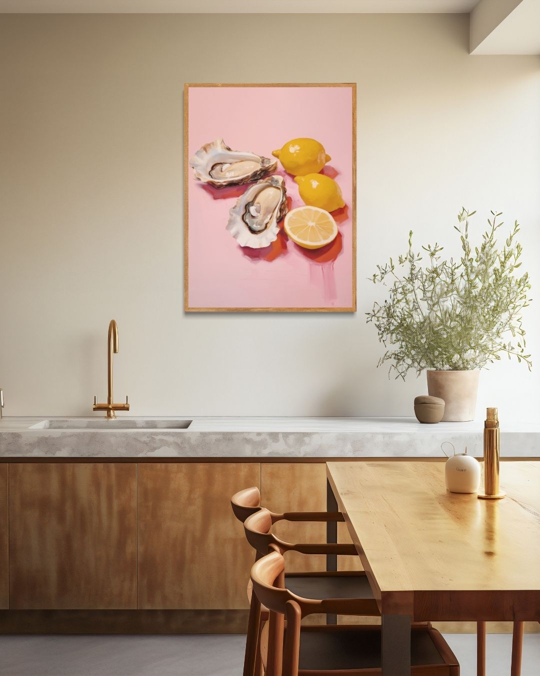 Oysters with lemon Poster 