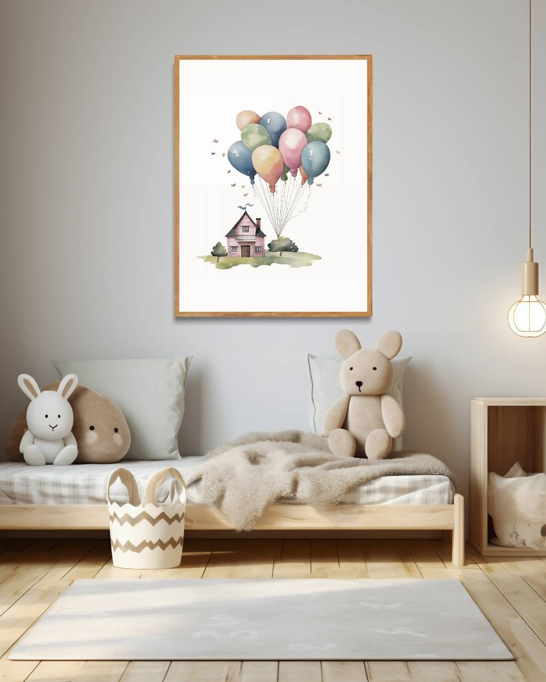 Huis met ballonnen illustratie Poster