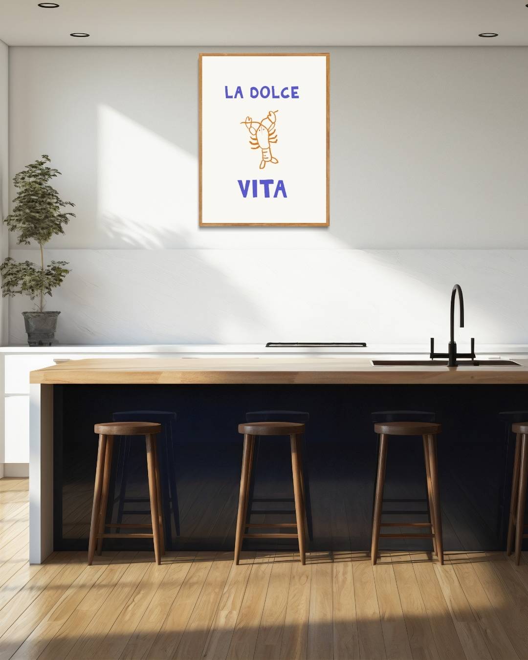 La Dolce Vita oranje kreeft Poster