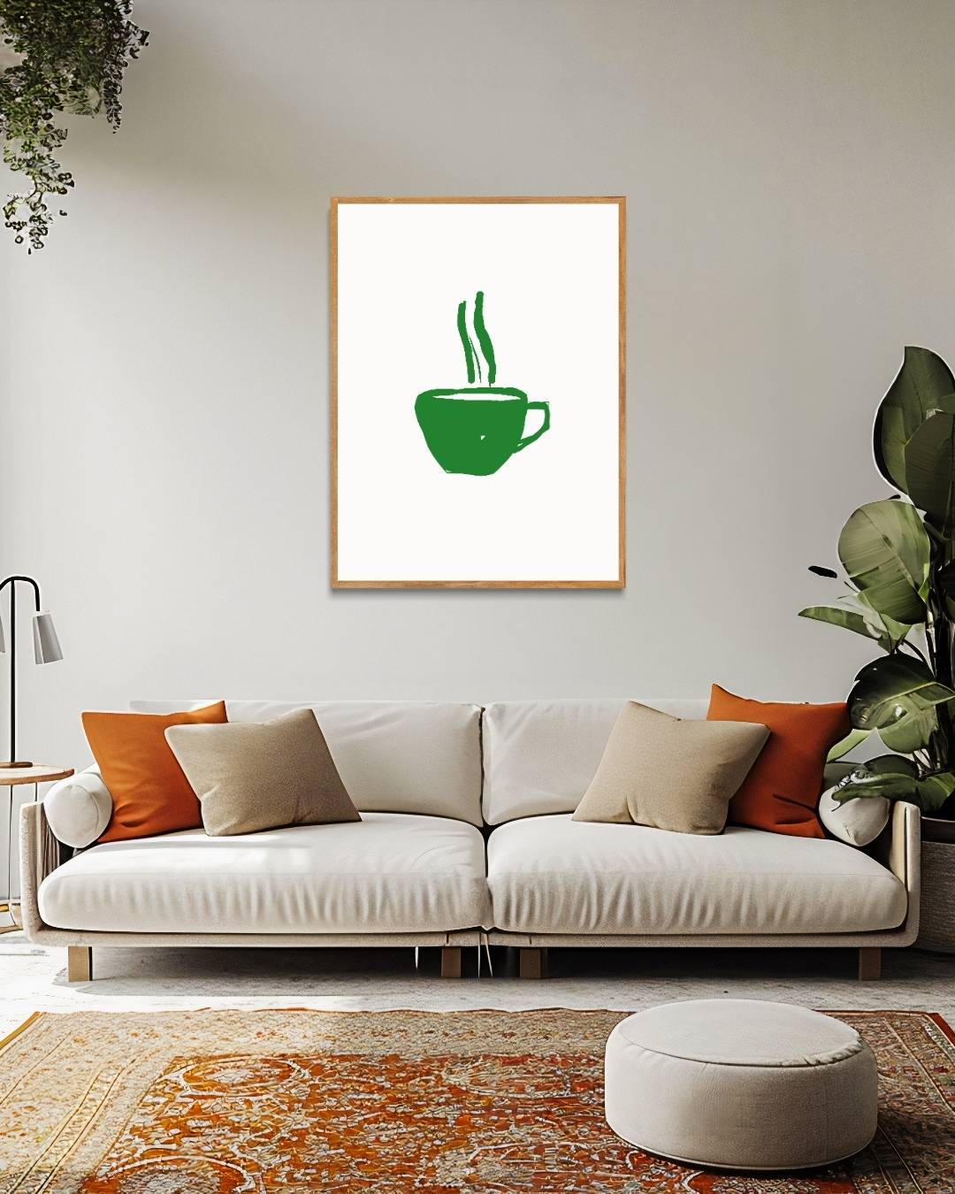 Simple green coffee cup Poster