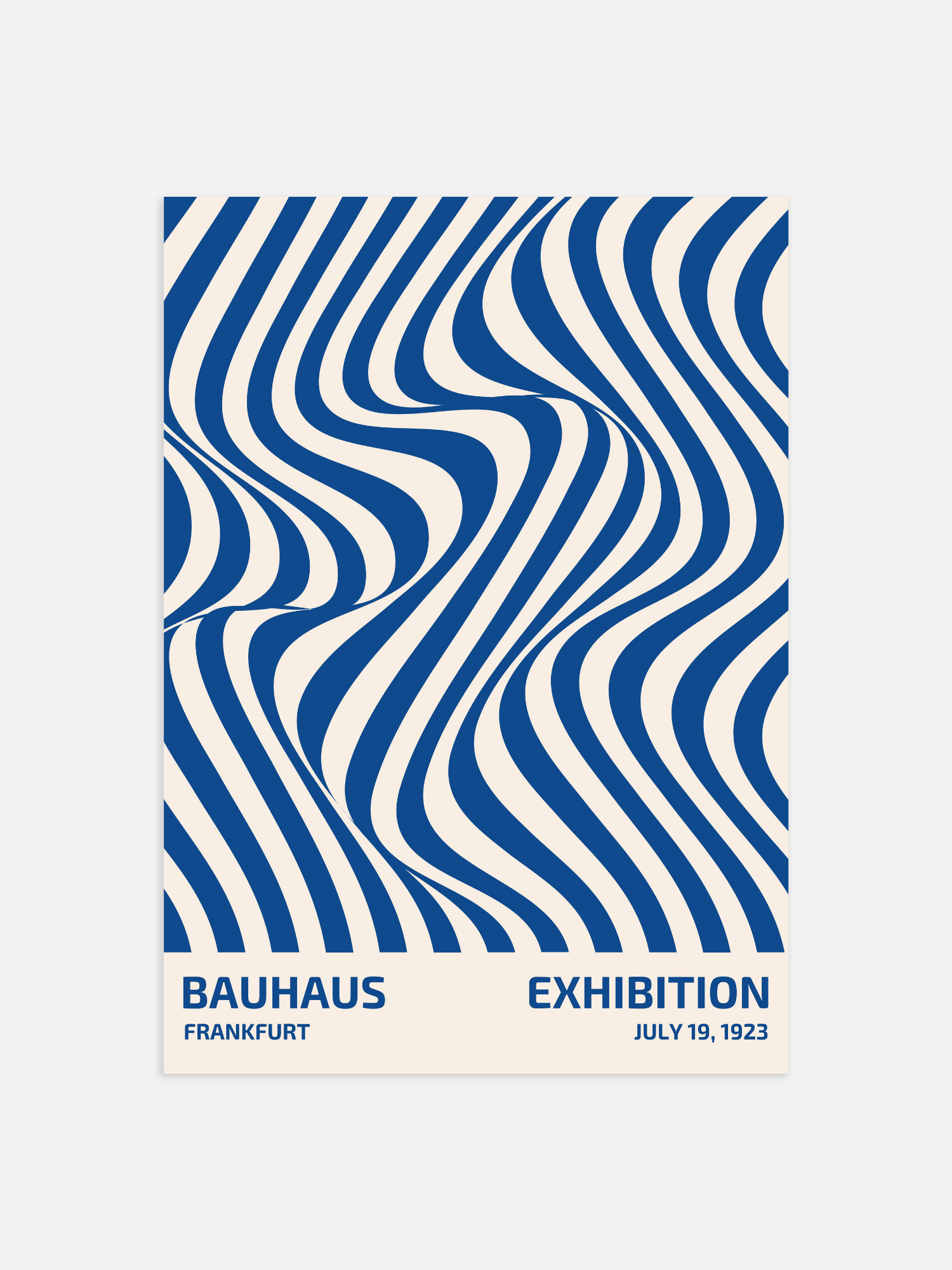 Bauhaus blauw zebra Poster