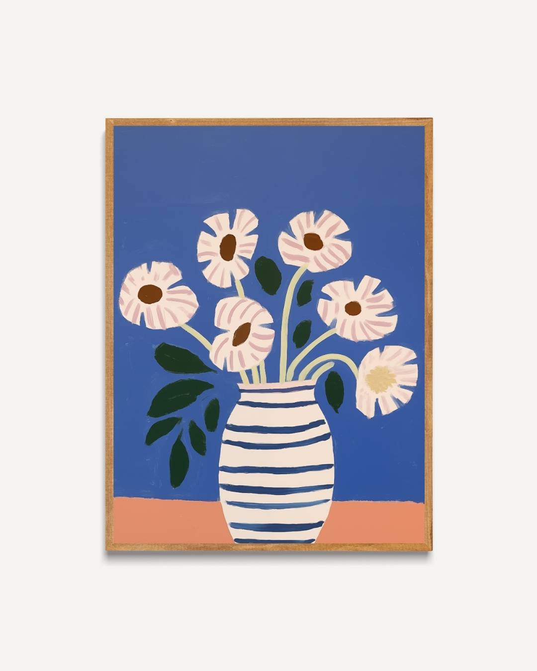 Bloemen in blauwe vaas Poster