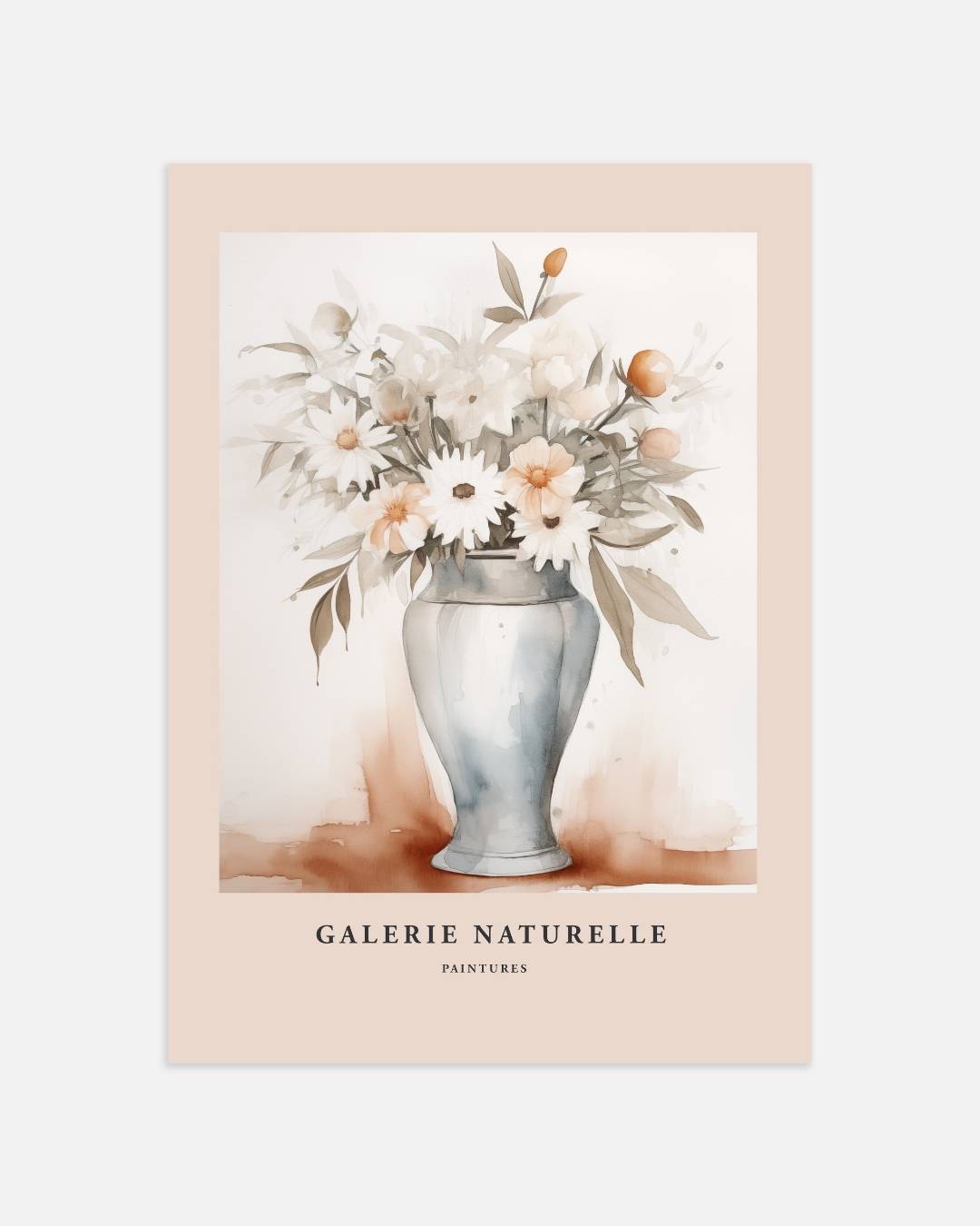 Galerie naturelle bloemenvaas aquarel Poster