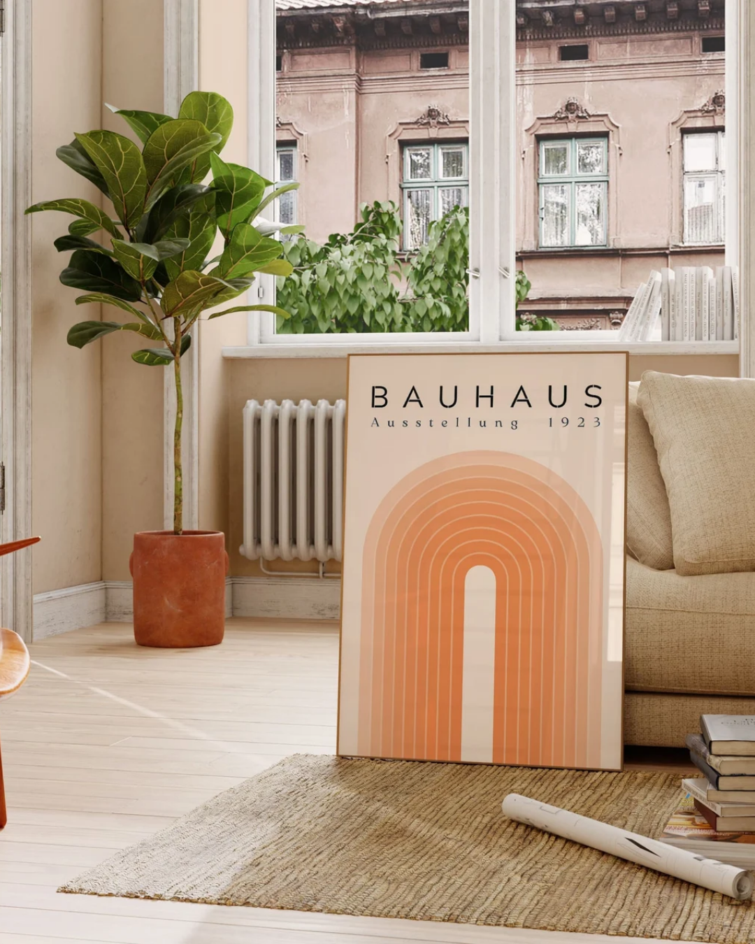 Bauhaus Orange Arch Poster