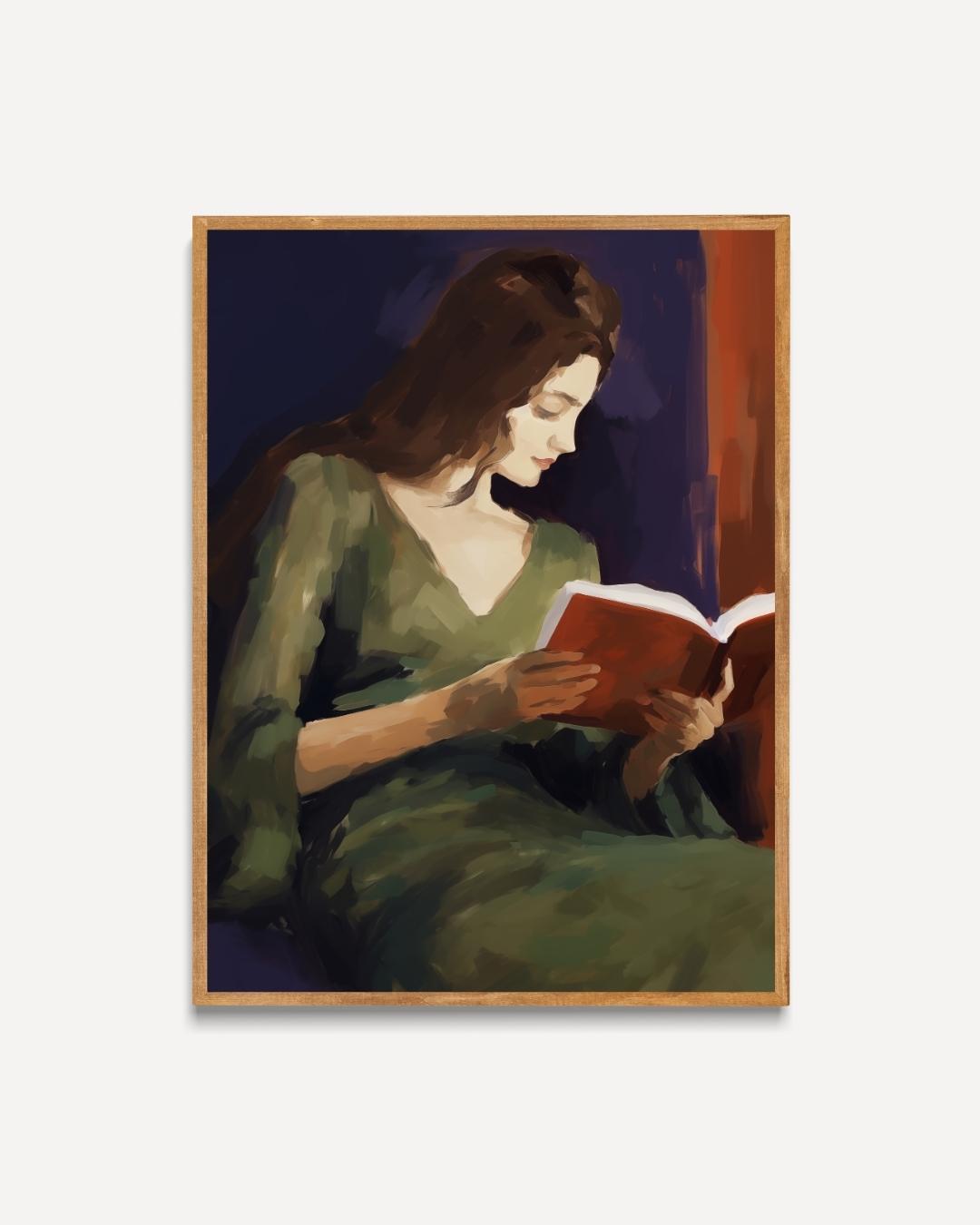 Woman Reading Poster