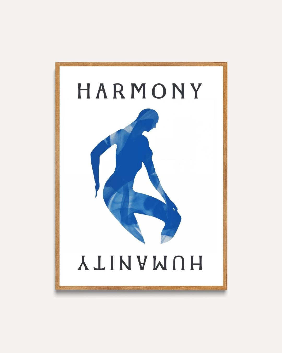 Harmony Humanity blauwe silhouet Poster