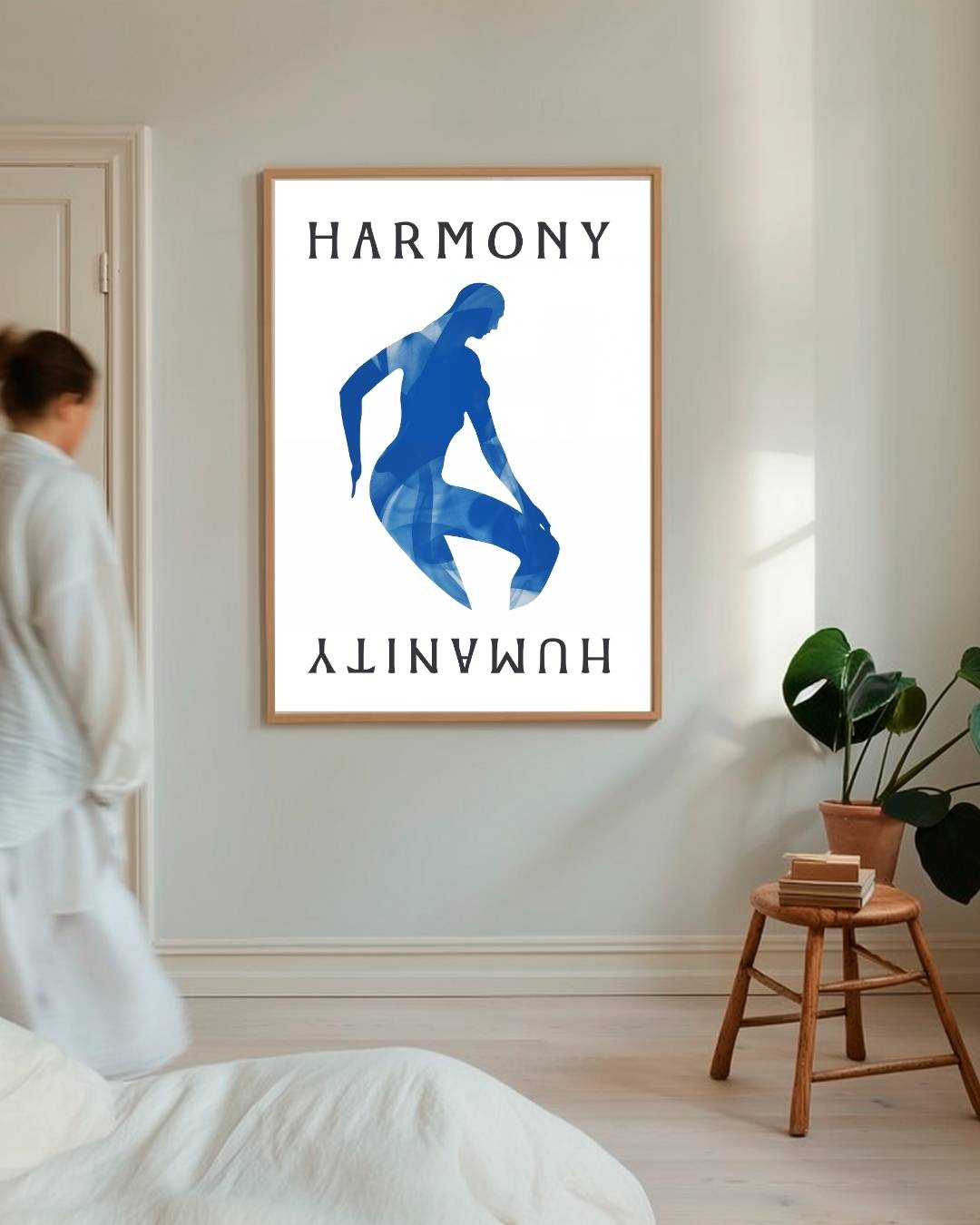 Harmony Humanity blauwe silhouet Poster