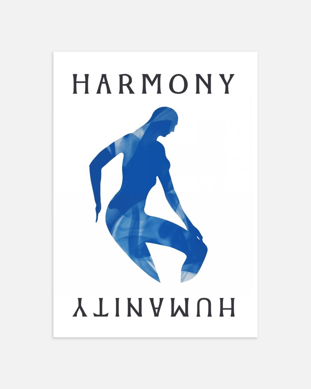 Harmony Humanity blauwe silhouet Poster