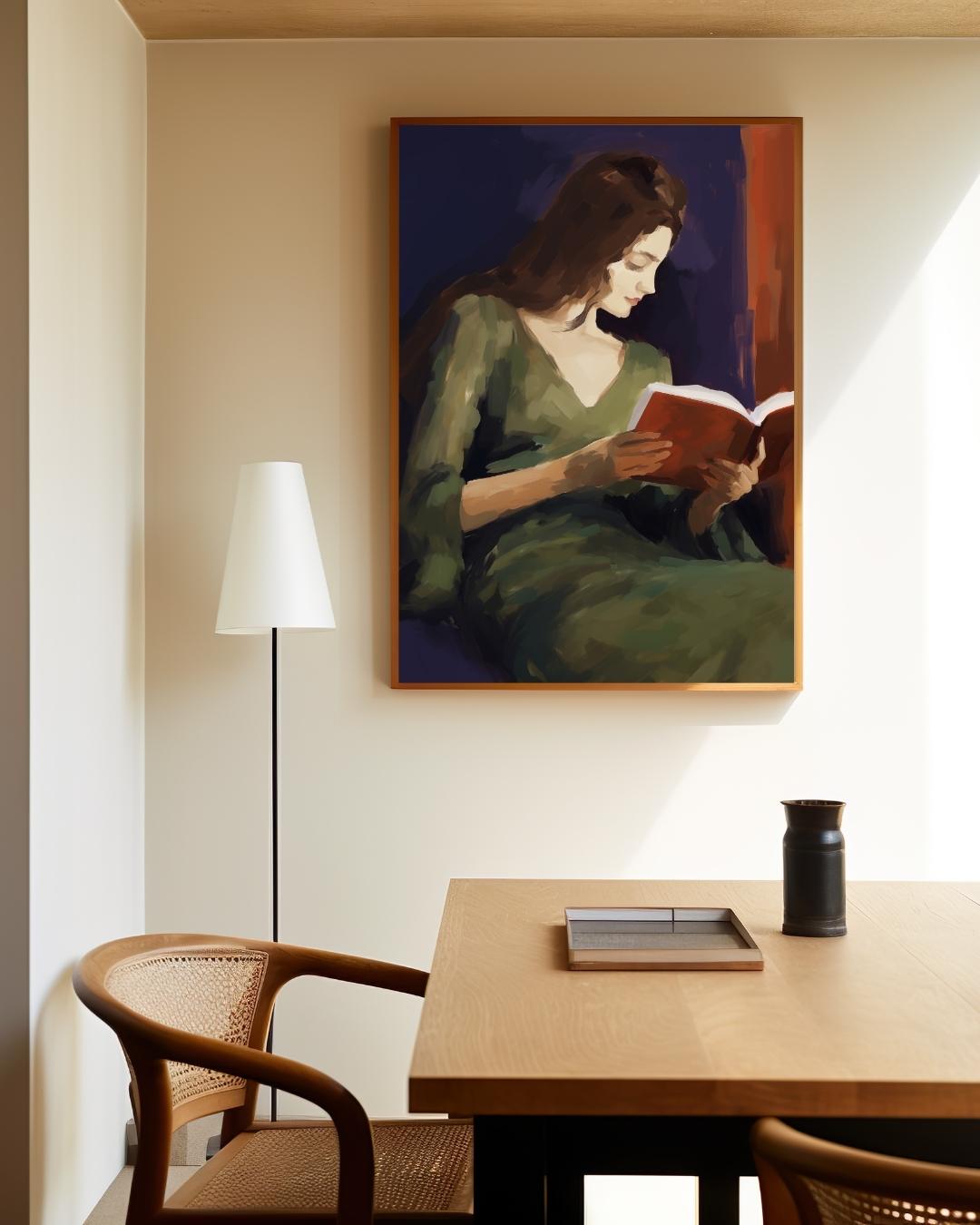 Woman Reading Poster