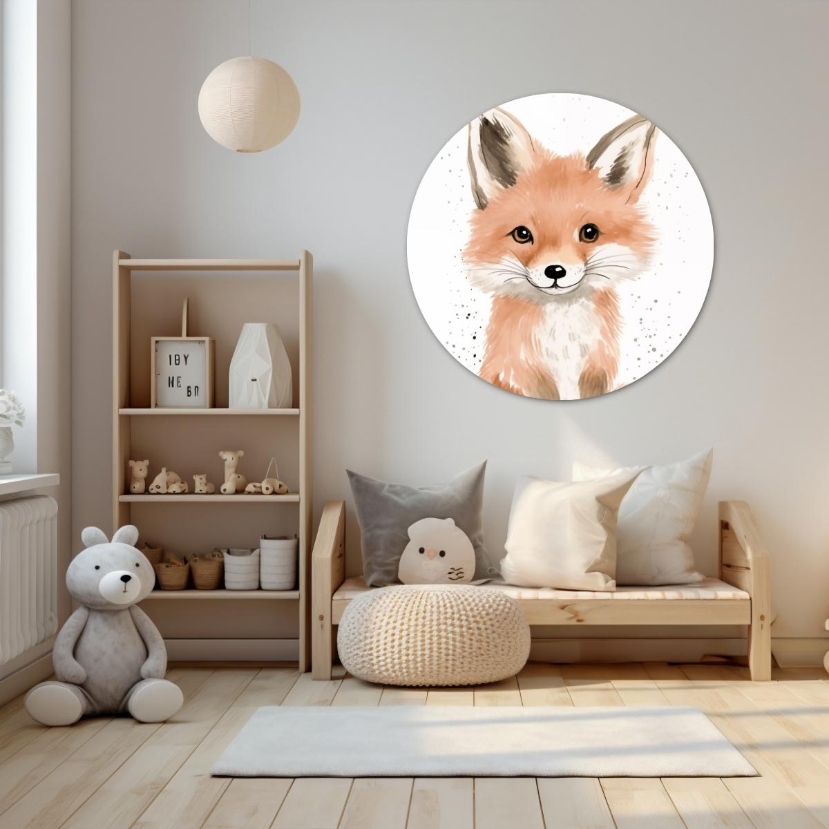 Happy Fox Wall Circle