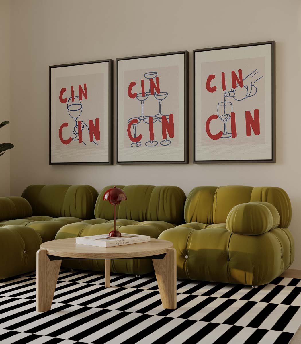 Cin Cin toastillustraties Kunstwerk-canvas-dibond-plexiglas-wanddecoratie-WallArtistic