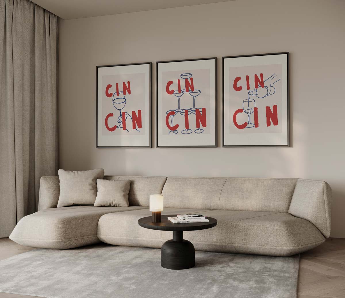Cin Cin toastillustraties Kunstwerk-canvas-dibond-plexiglas-wanddecoratie-WallArtistic