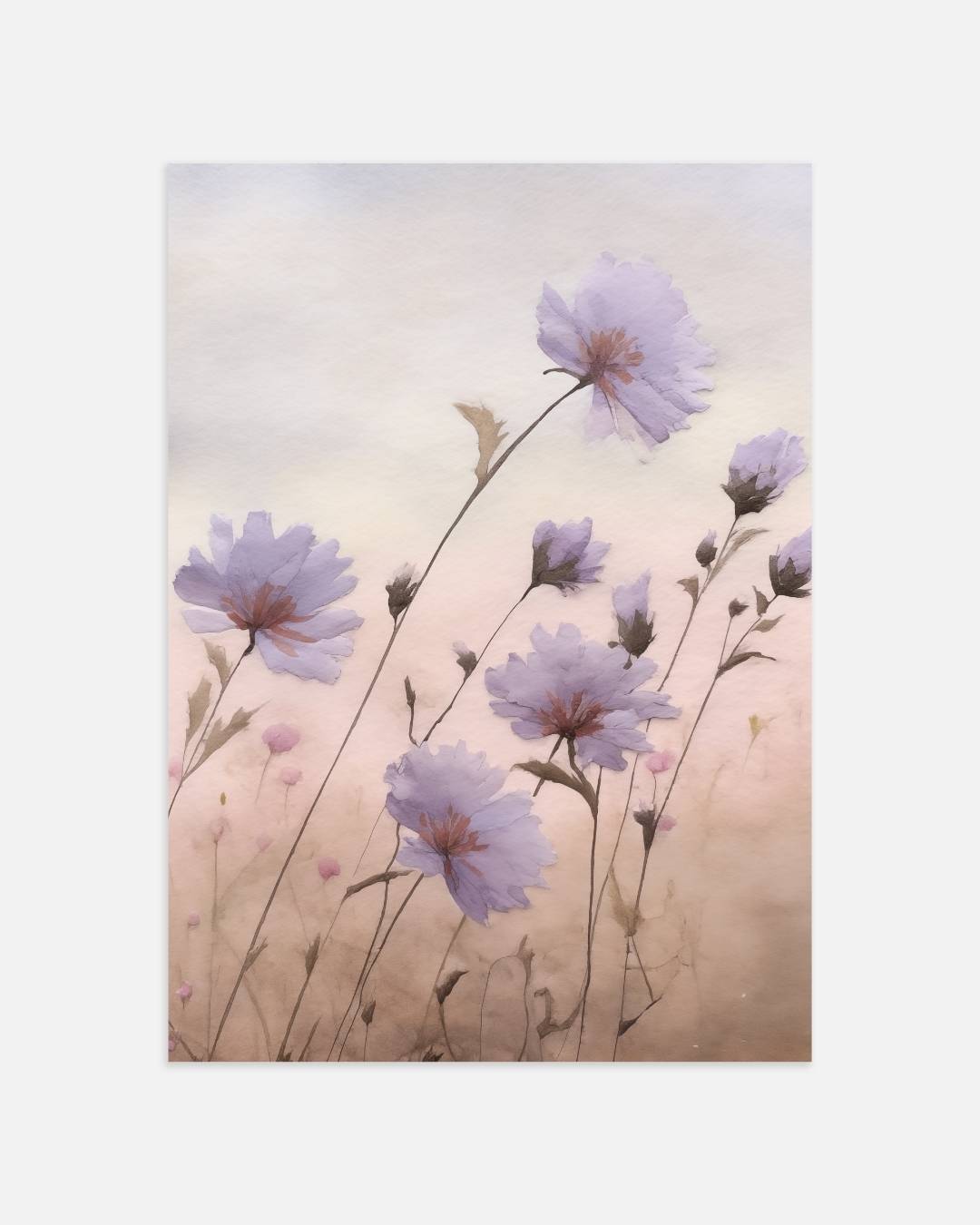 Zomerbloemen in aquarel Poster