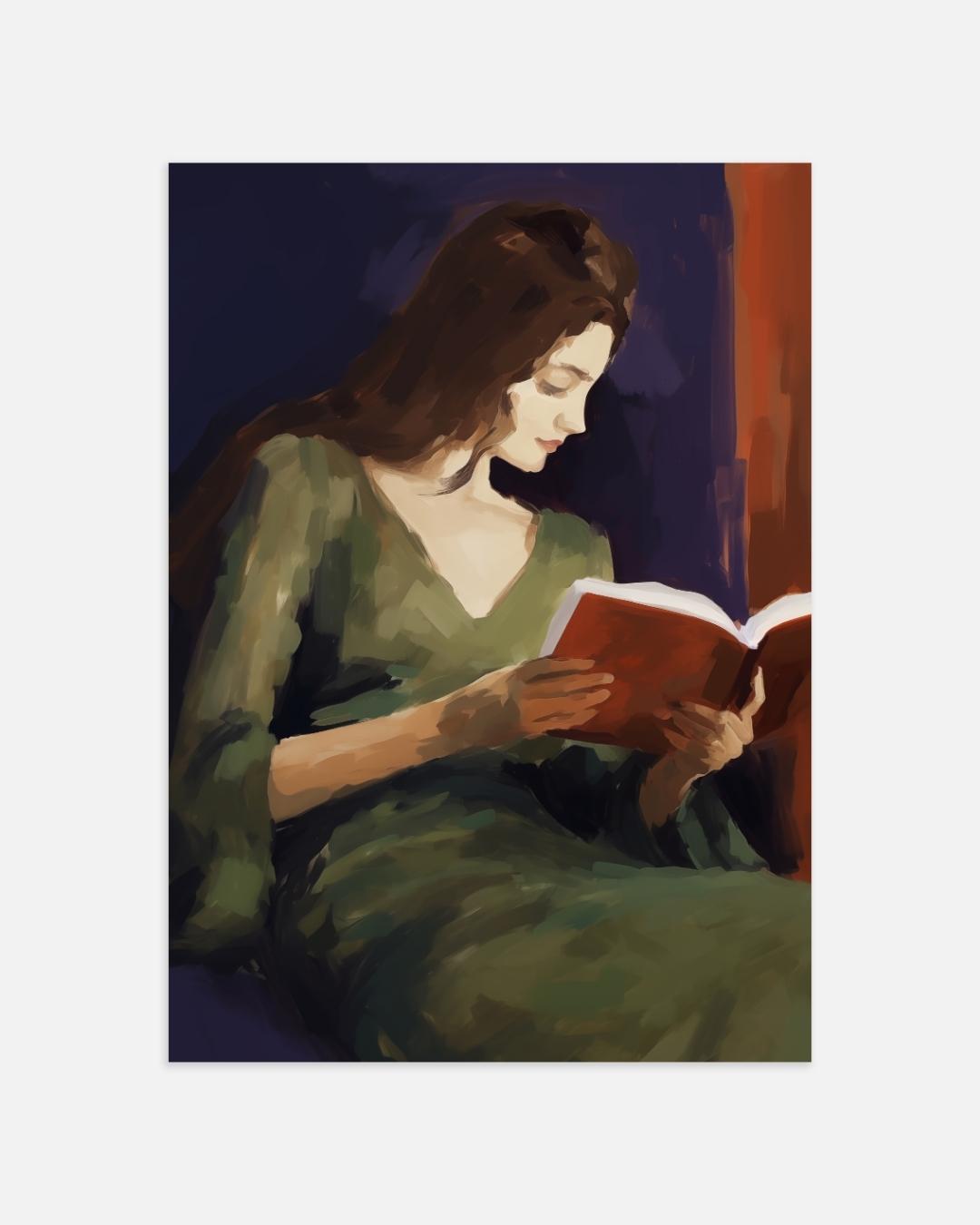 Woman Reading Poster