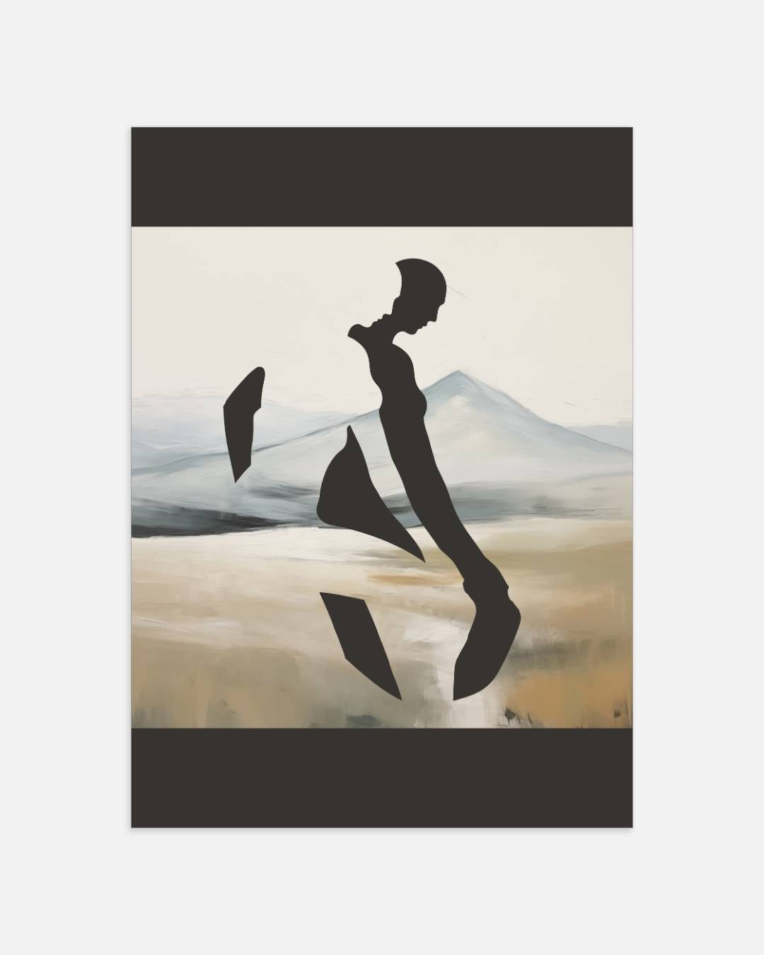 Abstract landschap met silhouet Poster