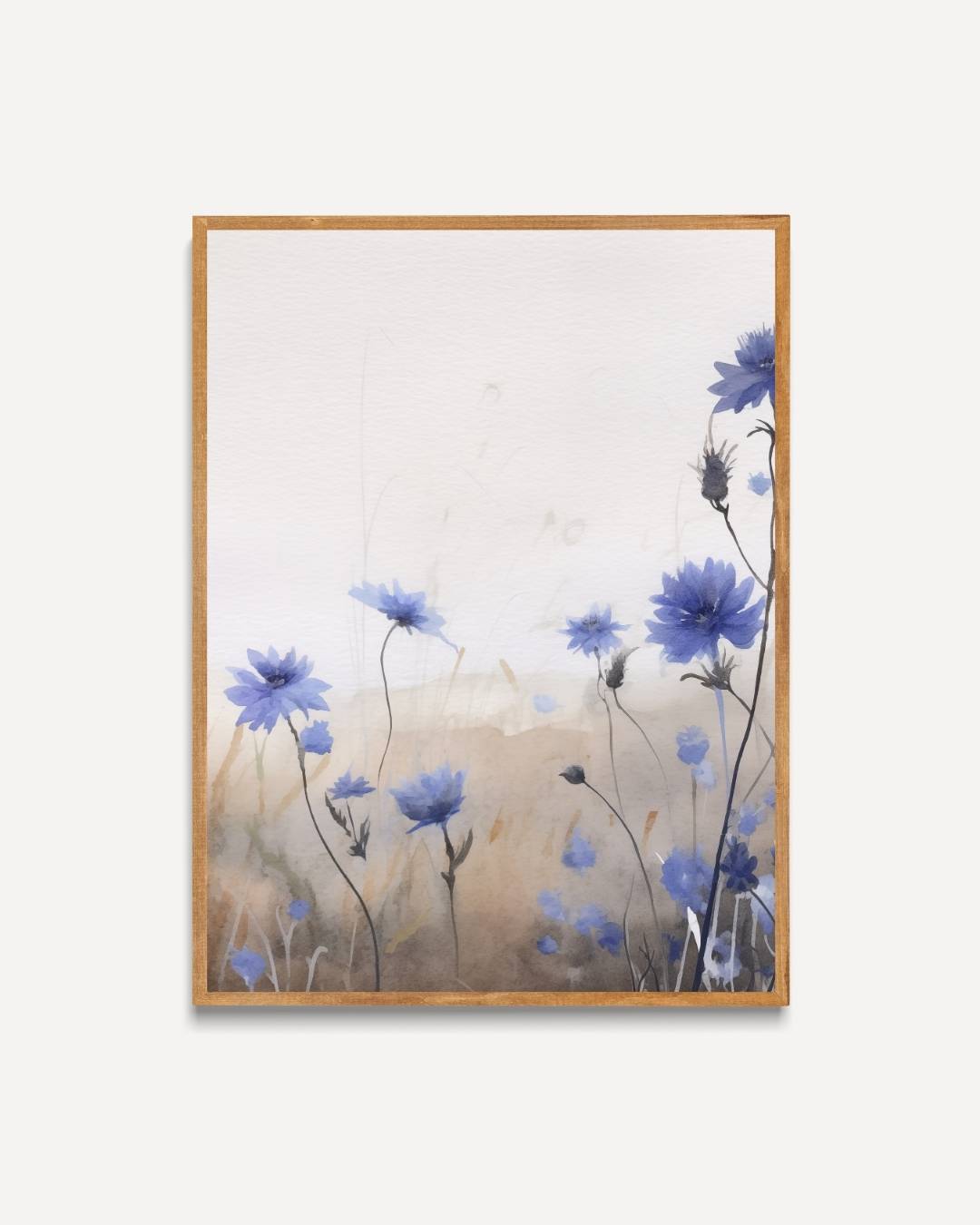 Blauwe veldbloemen Poster