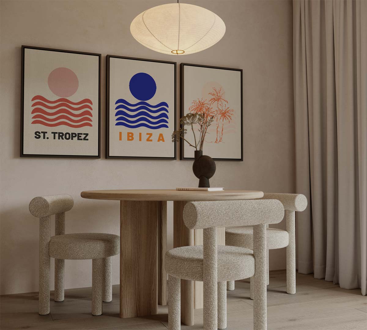 Grafische kustplaatsen in modern design