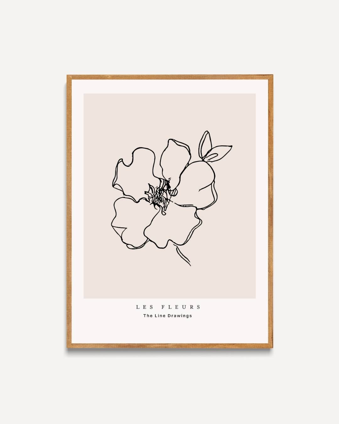 Wildbloemen lijntekening Poster