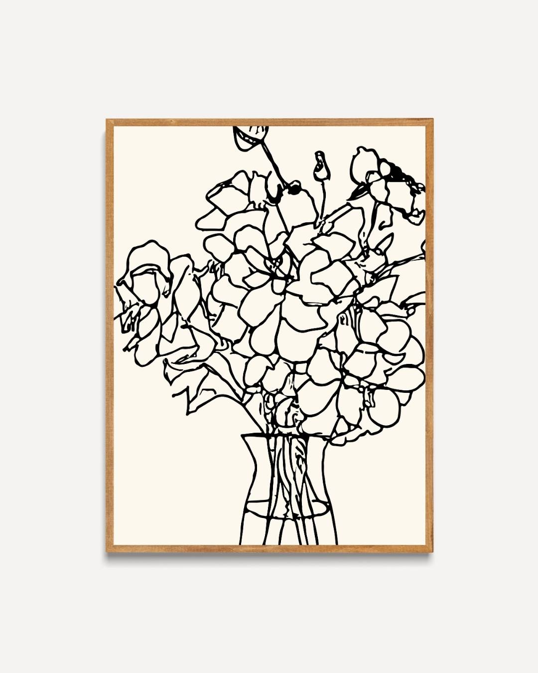 Minimalist floral line art Poster