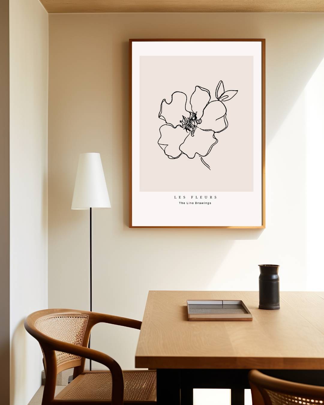 Wildbloemen lijntekening Poster