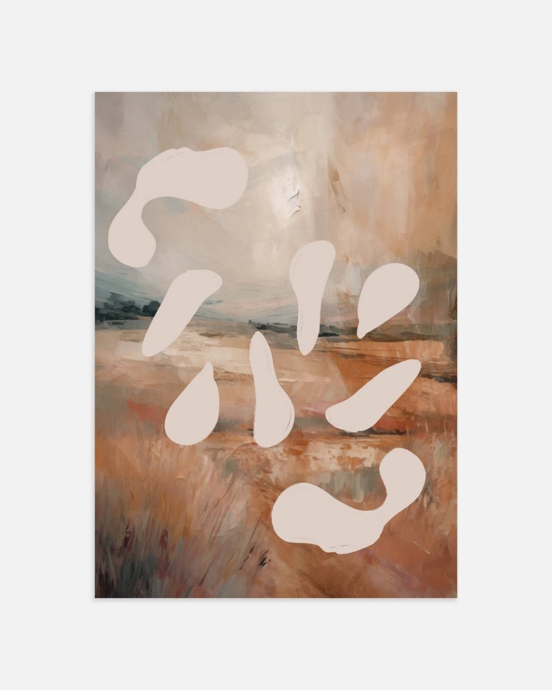 Abstract landschap met organische vormen Poster