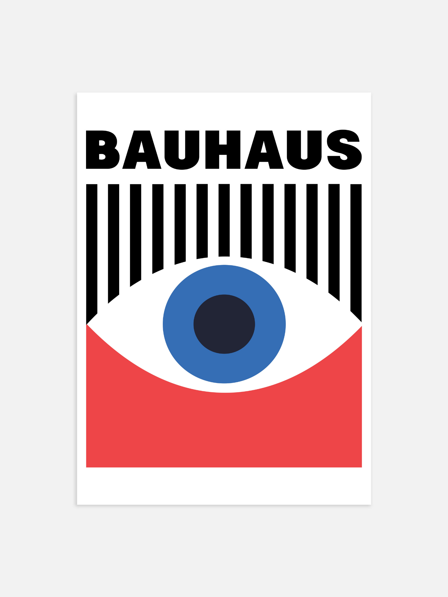 Bauhaus-Plakat mit roten Augen