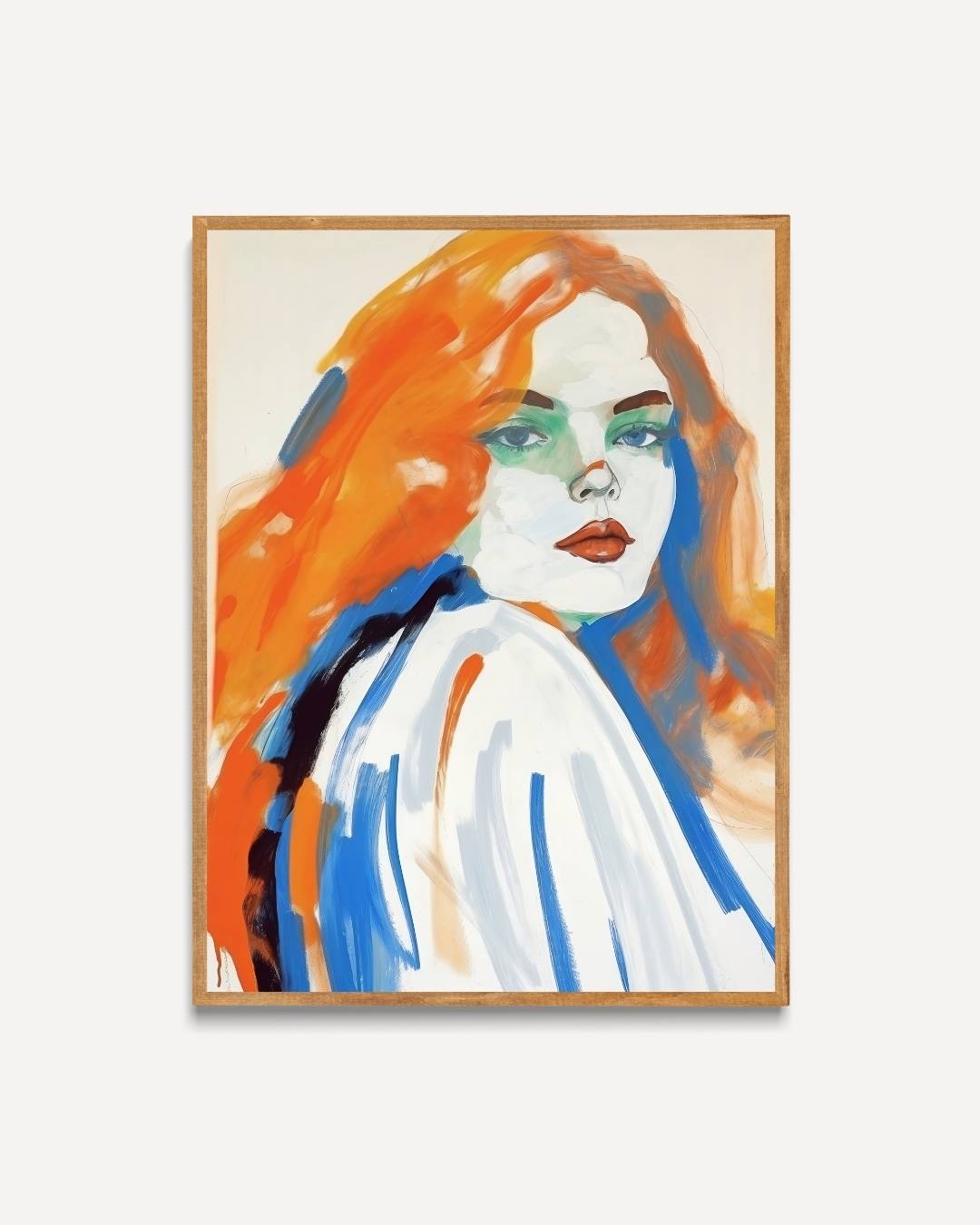 Portret van vrouw met oranje haar Poster