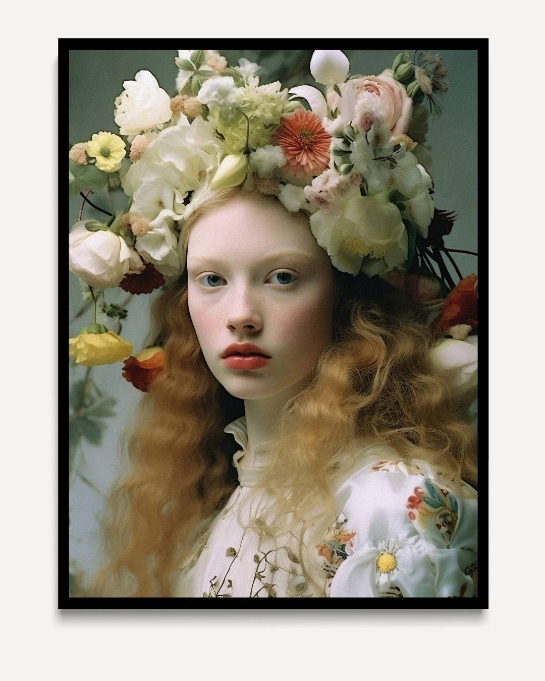 Portret met bloemenkroon II