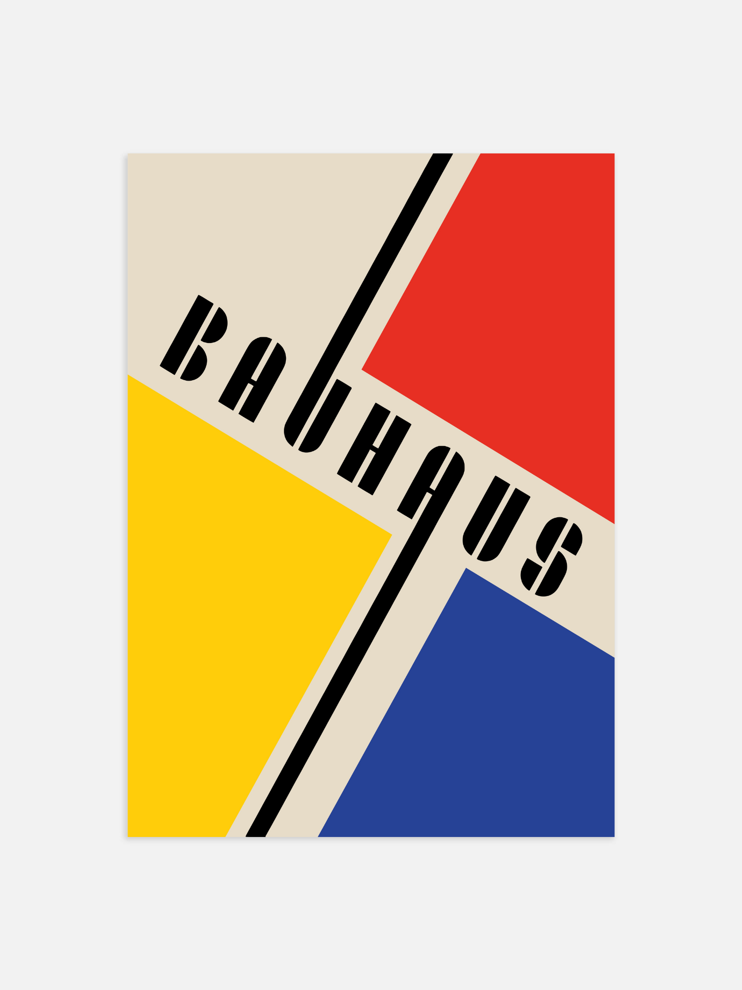 Bauhaus-Plakat in Gelb, Rot und Blau