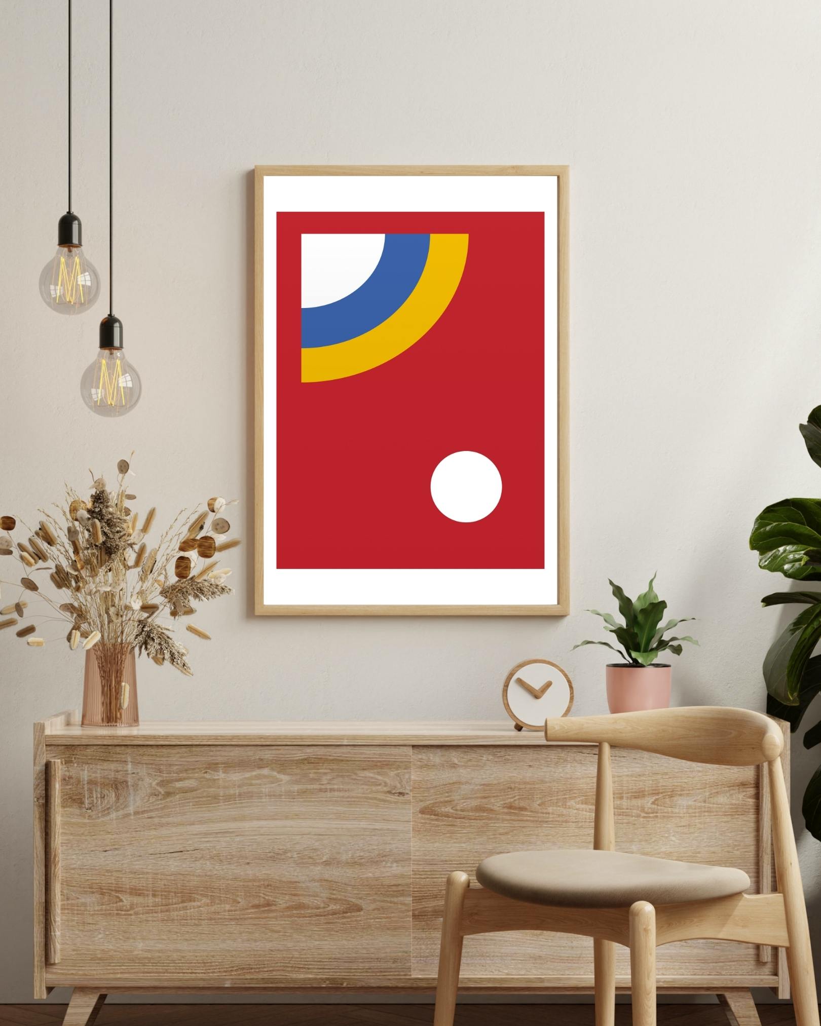 Bauhaus rode stip Poster