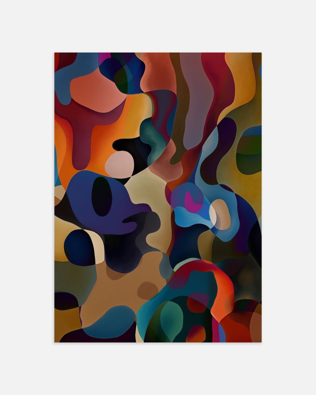 Abstract kleurenspel Poster