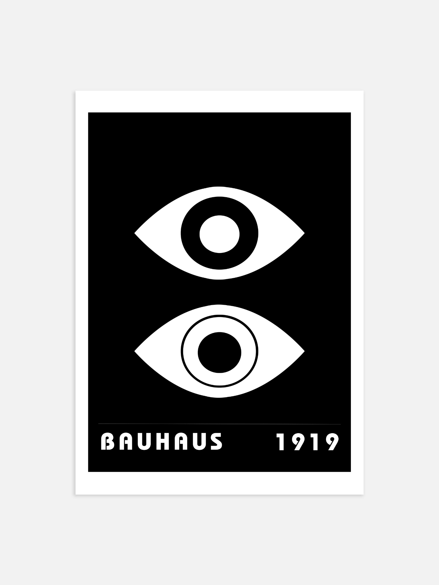 Bauhaus-Plakat mit schwarzem Auge