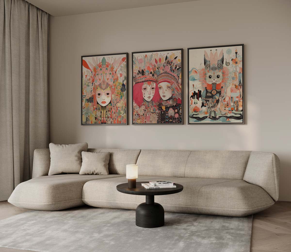 Droomwereld in pasteltinten Kunstwerk-canvas-dibond-plexiglas-wanddecoratie-WallArtistic