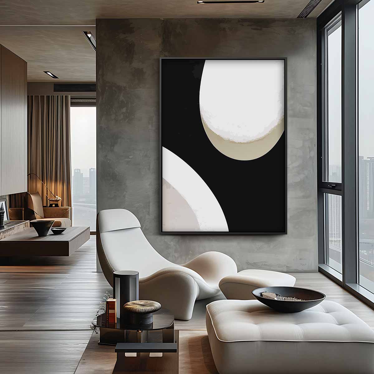 Abstracte Rondingen Kunstwerk-canvas-dibond-plexiglas-wanddecoratie-WallArtistic