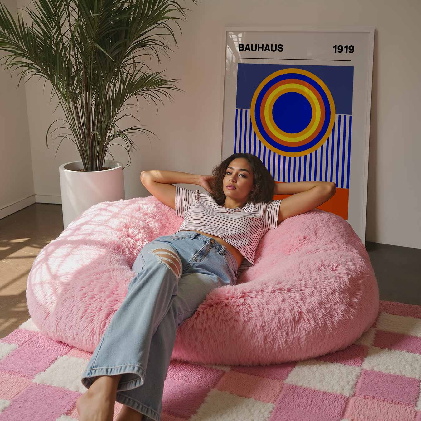 Retro Bauhaus Cirkelkunst Poster