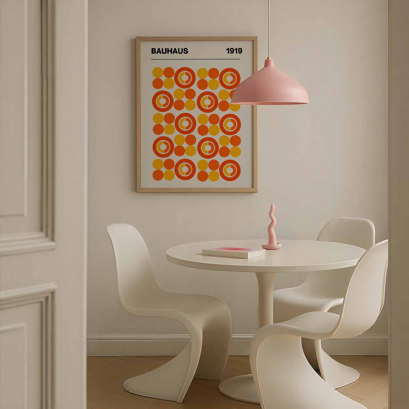 Bauhaus Retro Cirkelpatroon Poster