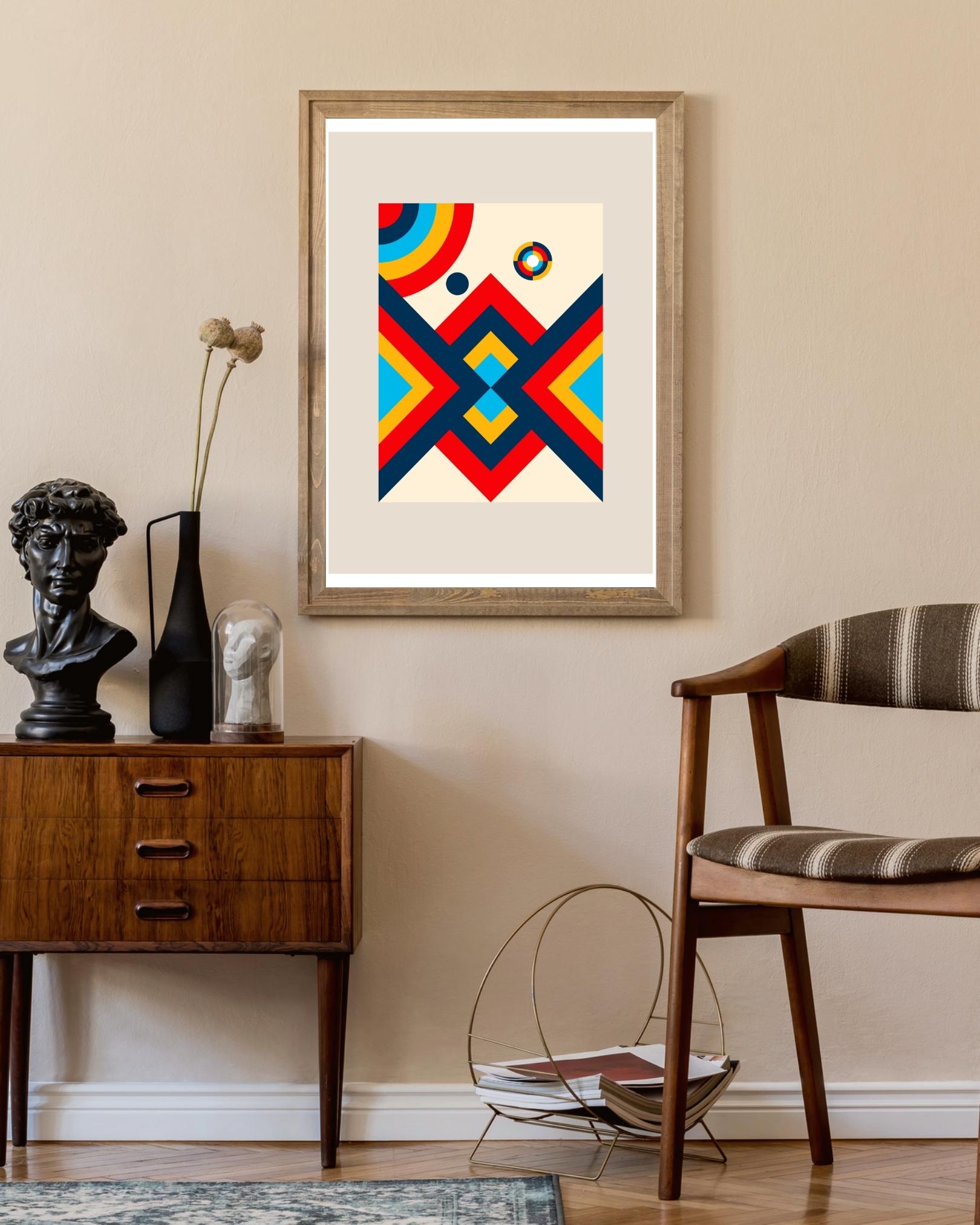 Bauhaus rode stippen Poster