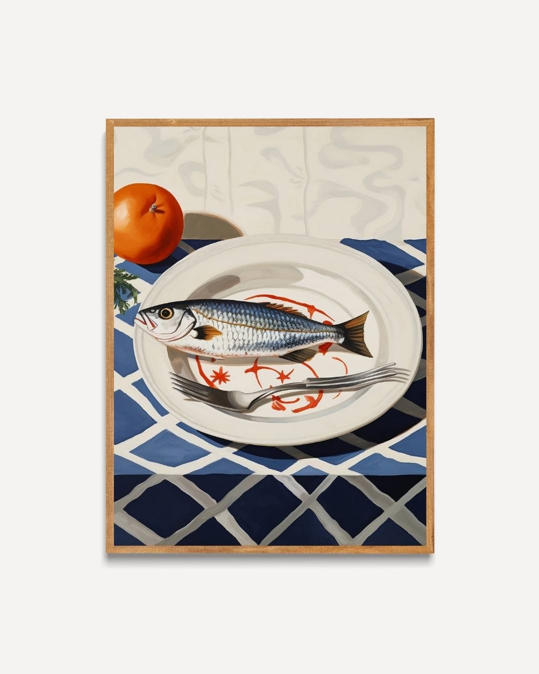 Fröhliches Fisch- und Zitronen-Poster