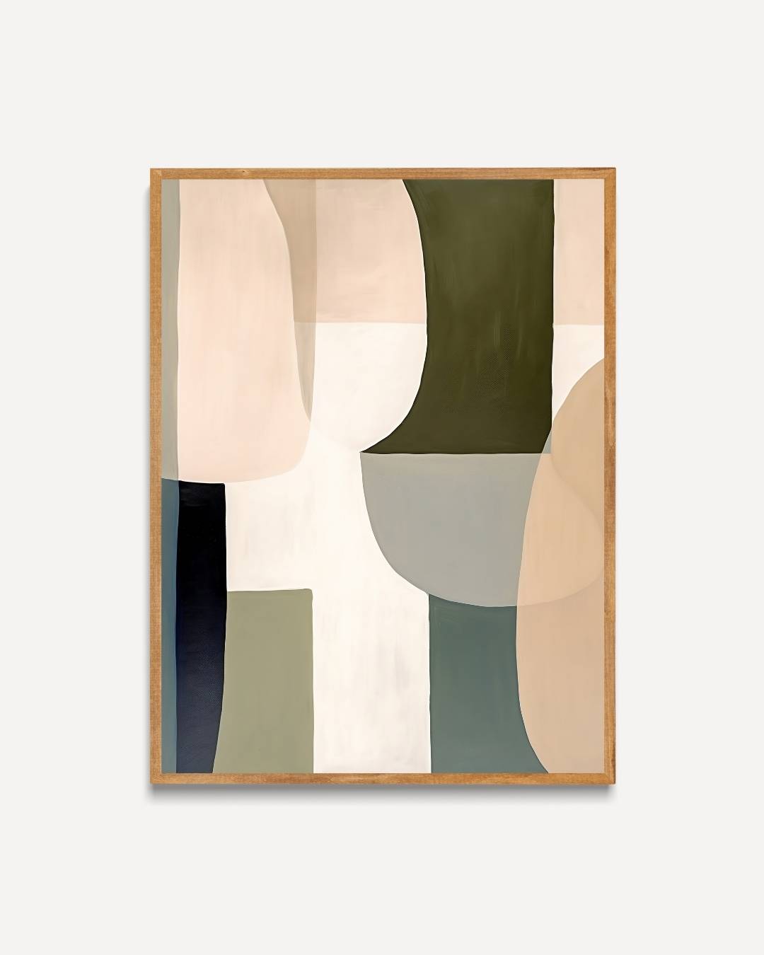 Abstracte vormen in groene tinten Poster